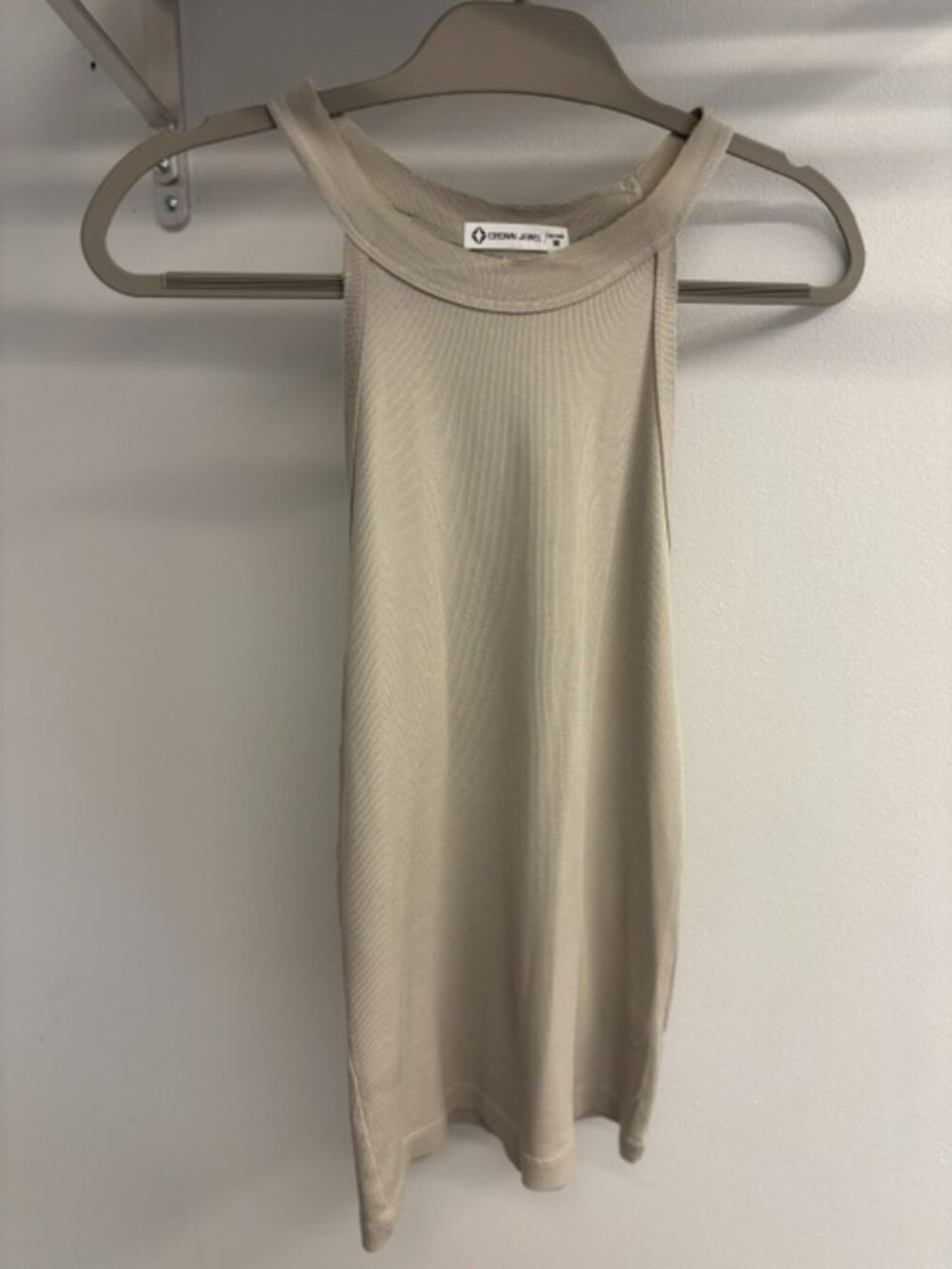 Crown Jewel High Neck Tank | Women's Size Medium | Soft Cotton Sleeveless Top